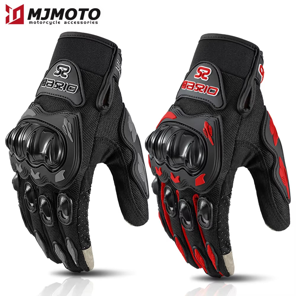 Summer Breathable Full Finger Motorcycle Gloves Non-Slip Wear-Resistant Motocross Racing Gloves Touch Screen Moto Biker Gloves