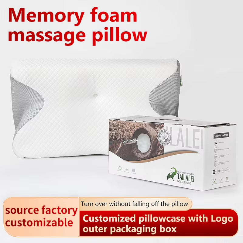Ergonomic Cervical Support Memory Foam Pillow with Anti-Pull & Cooling Features Customizable Logo & Packaging Box