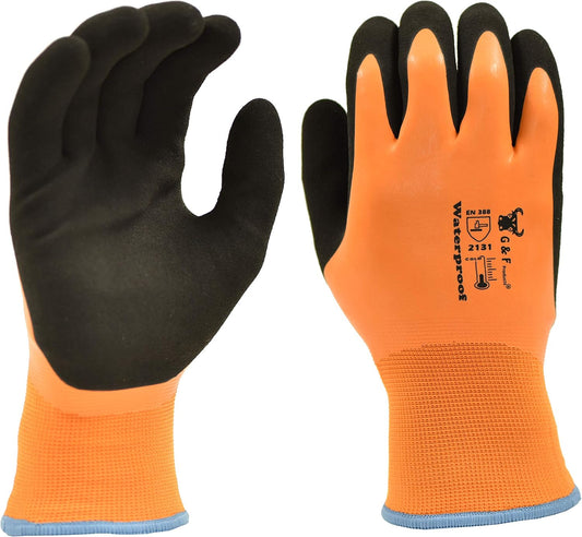 Waterproof Winter Work Gloves, Insulated, Windproof, Abrasion-Resistant, HPT Palm Coating